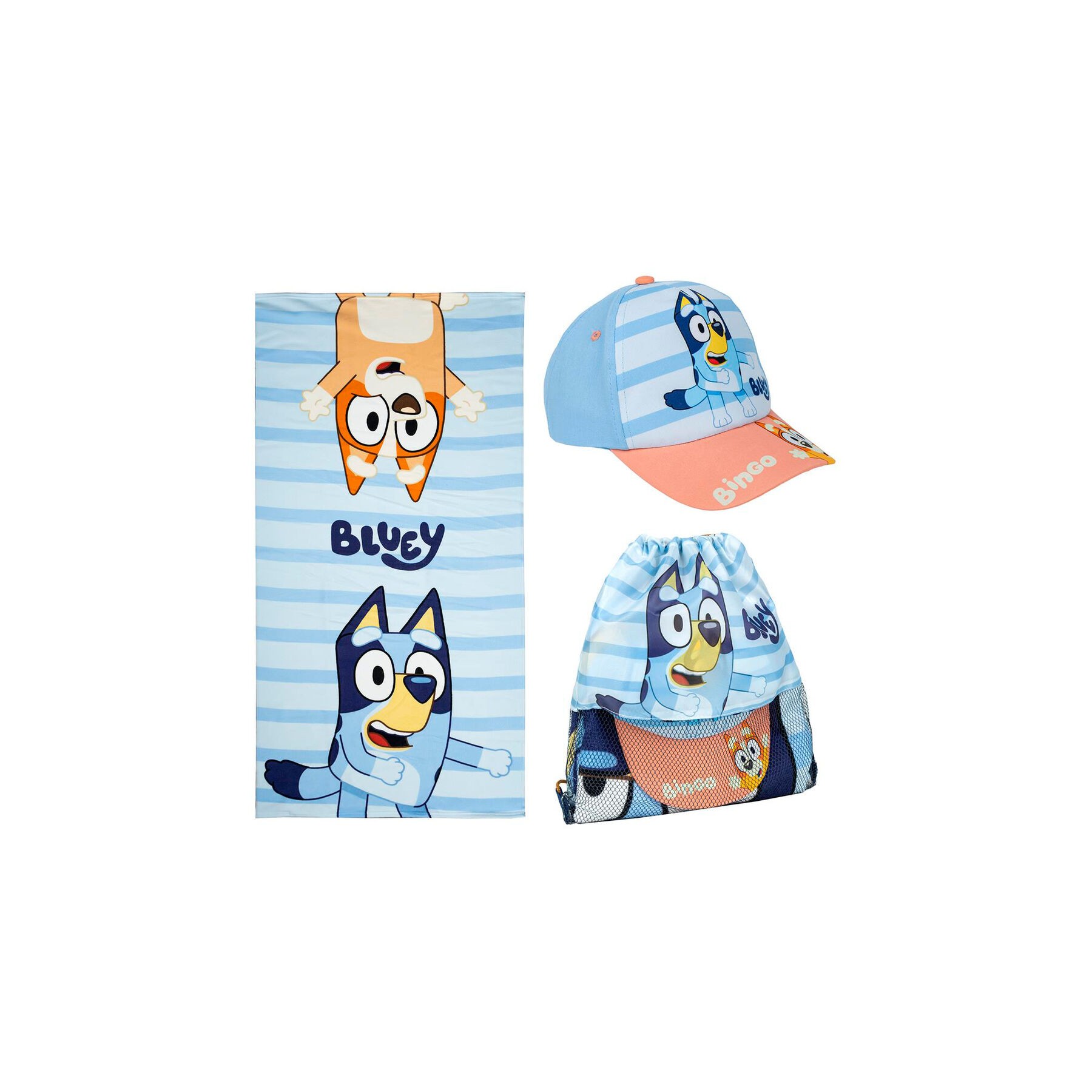 Set toalla + saco + gorra Bluey