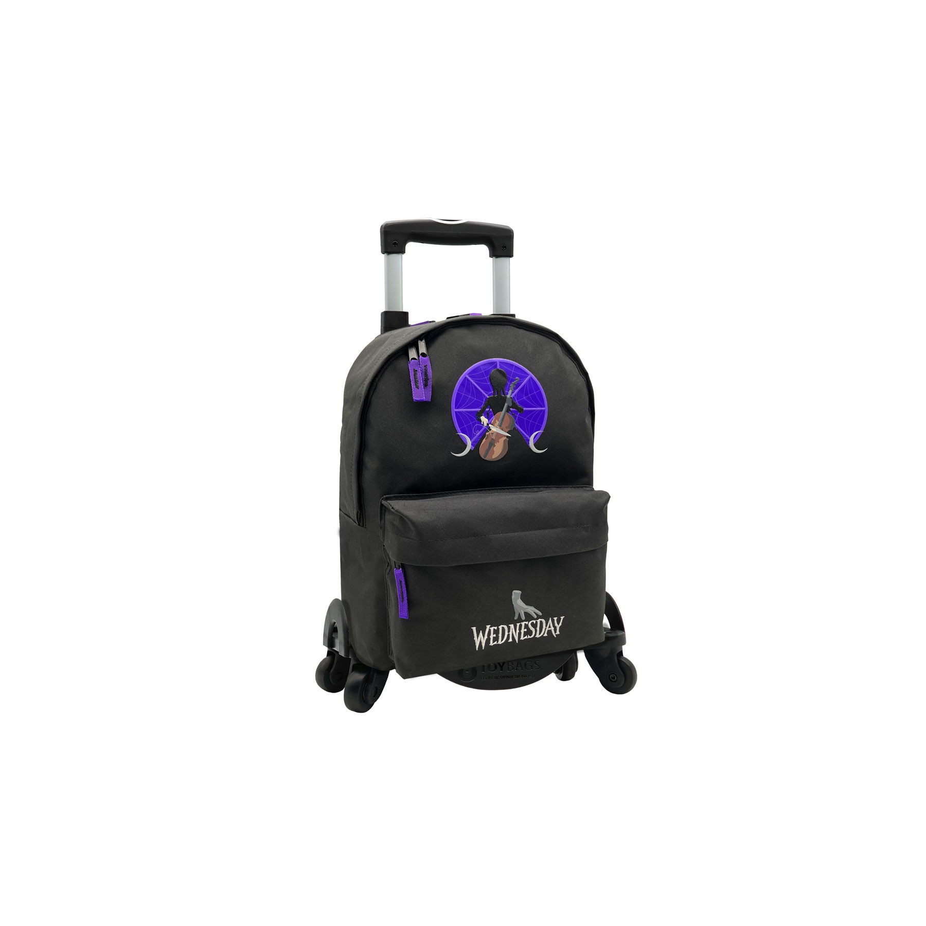 Mochila Miercoles Addams + Carro Toybags Miercoles 43cm
