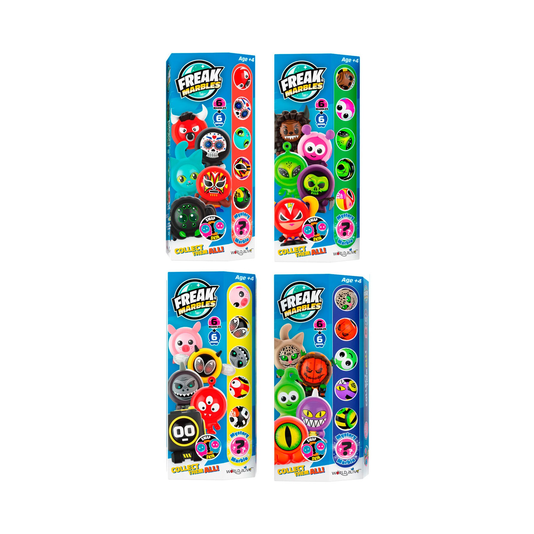 Set 6 Canicas + Skin - Freak Marbles surtido