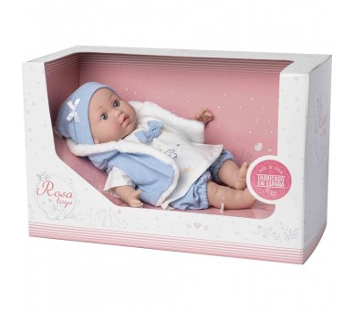 Muñeca bebe Lara lloron chaleco azul