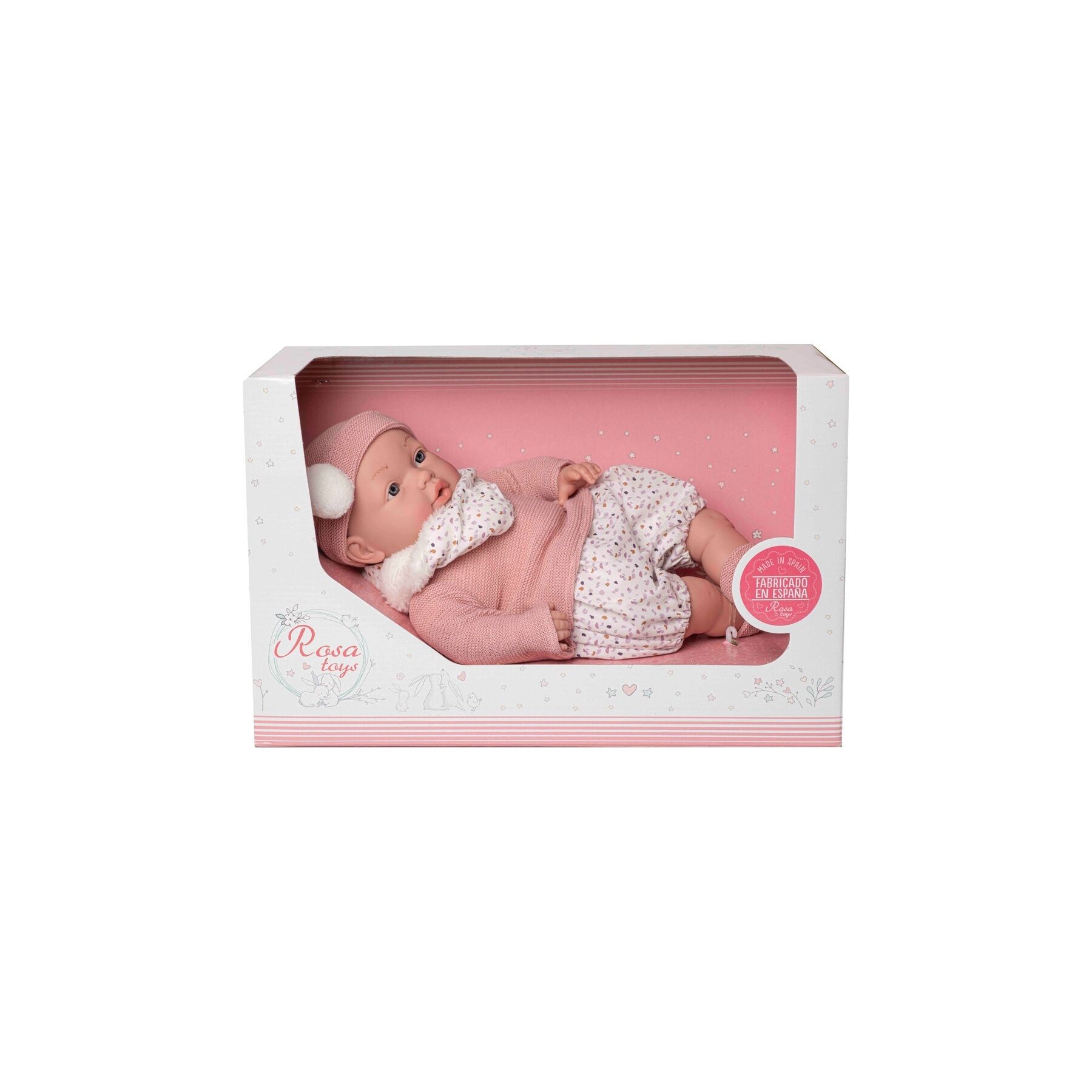 Muñeca bebe reborn Daniela lloron bufanda rosa