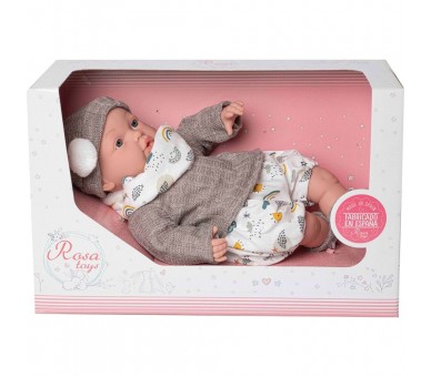 Muñeca bebe reborn Daniela lloron bufanda gris