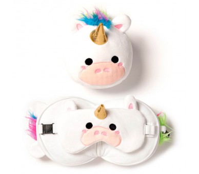 Almohada viaje antifaz Unicornio Relaxeazzz