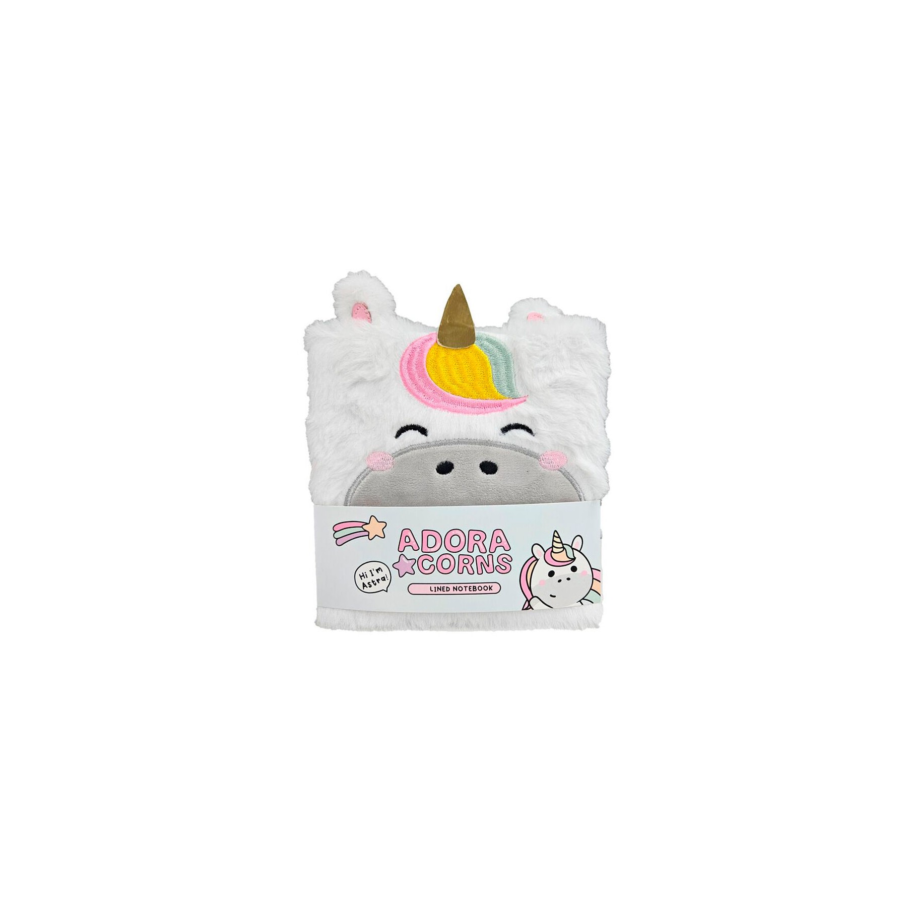 Cuaderno peluche A5 Unicornio Adoracorns