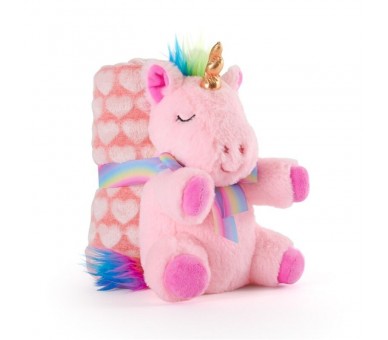 Peluche + Manta suave Unicornio Lily 22cm