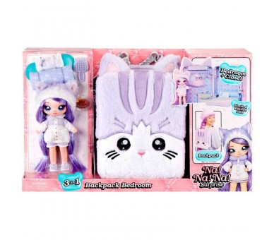Mini mochila playset + muñeca Gatita Lila Na! Na! Na! Surprise