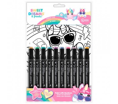 Set papeleria pinta con numeros Sweet Dreams