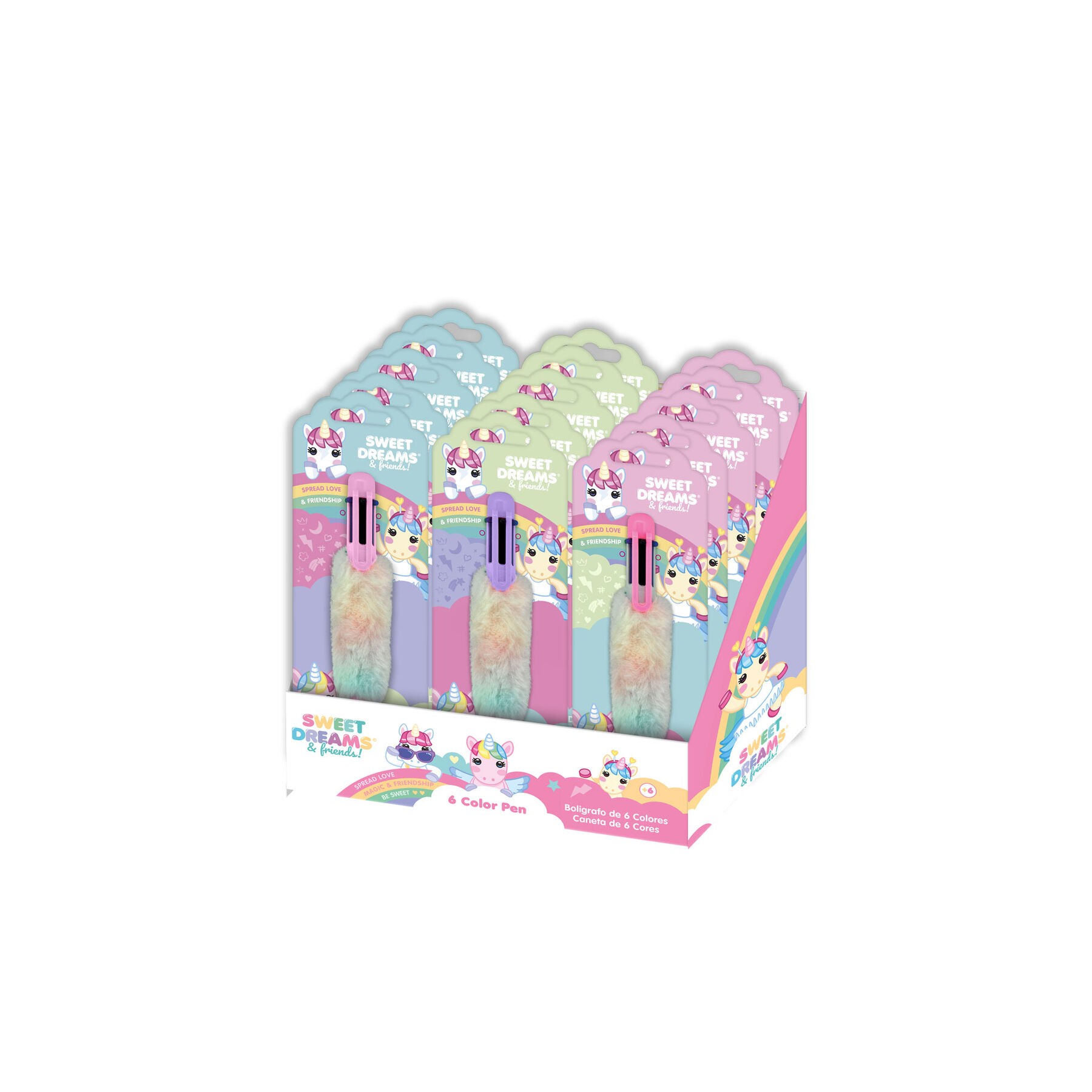 Boligrafo 6 colores de peluche Sweet Dreams surtido