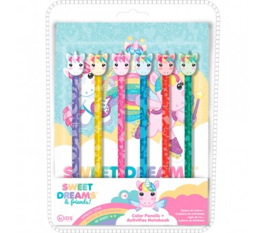 Set papeleria cuaderno + 6 lapices Sweet Dreams