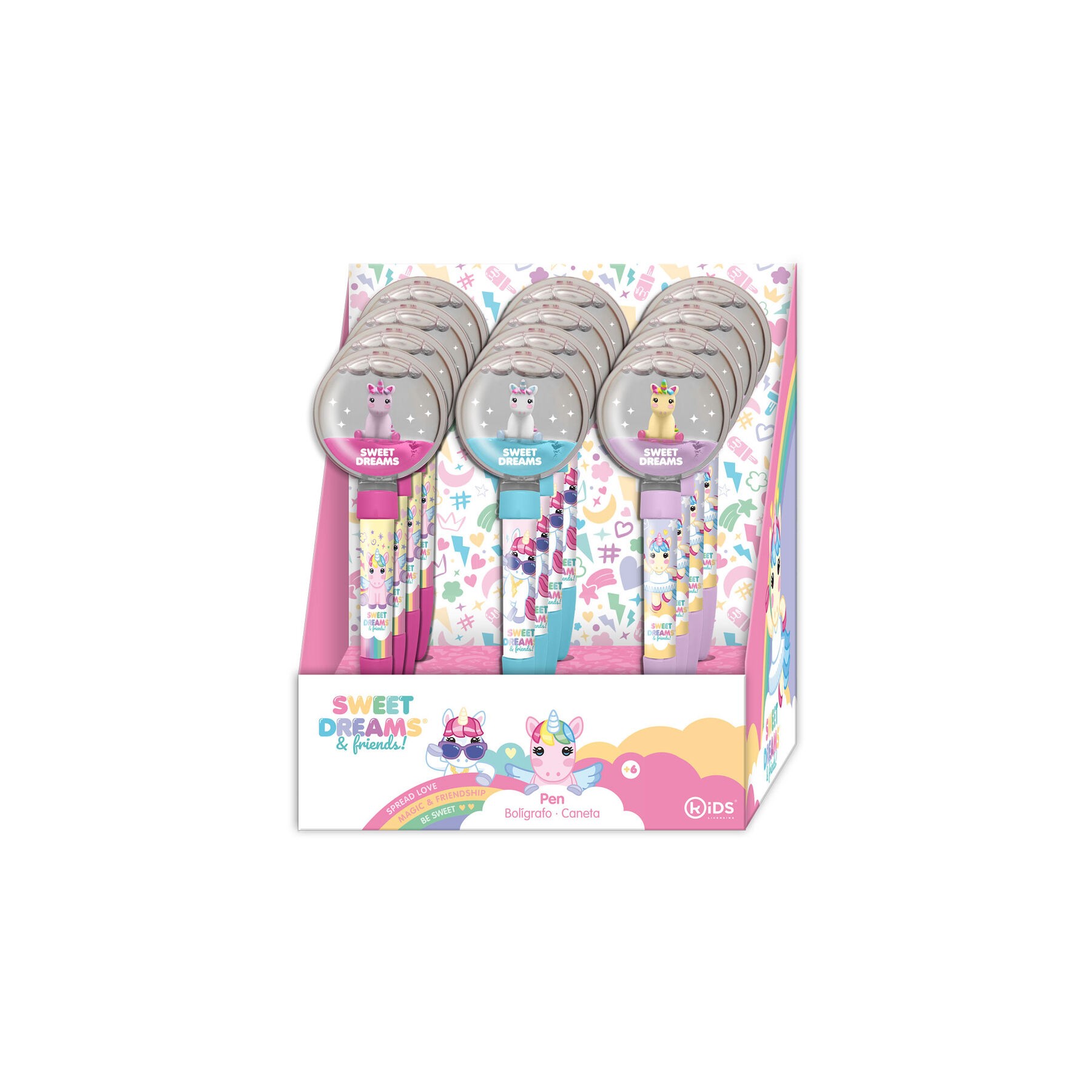 Boligrafo con topper agua Sweet Dreams surtido