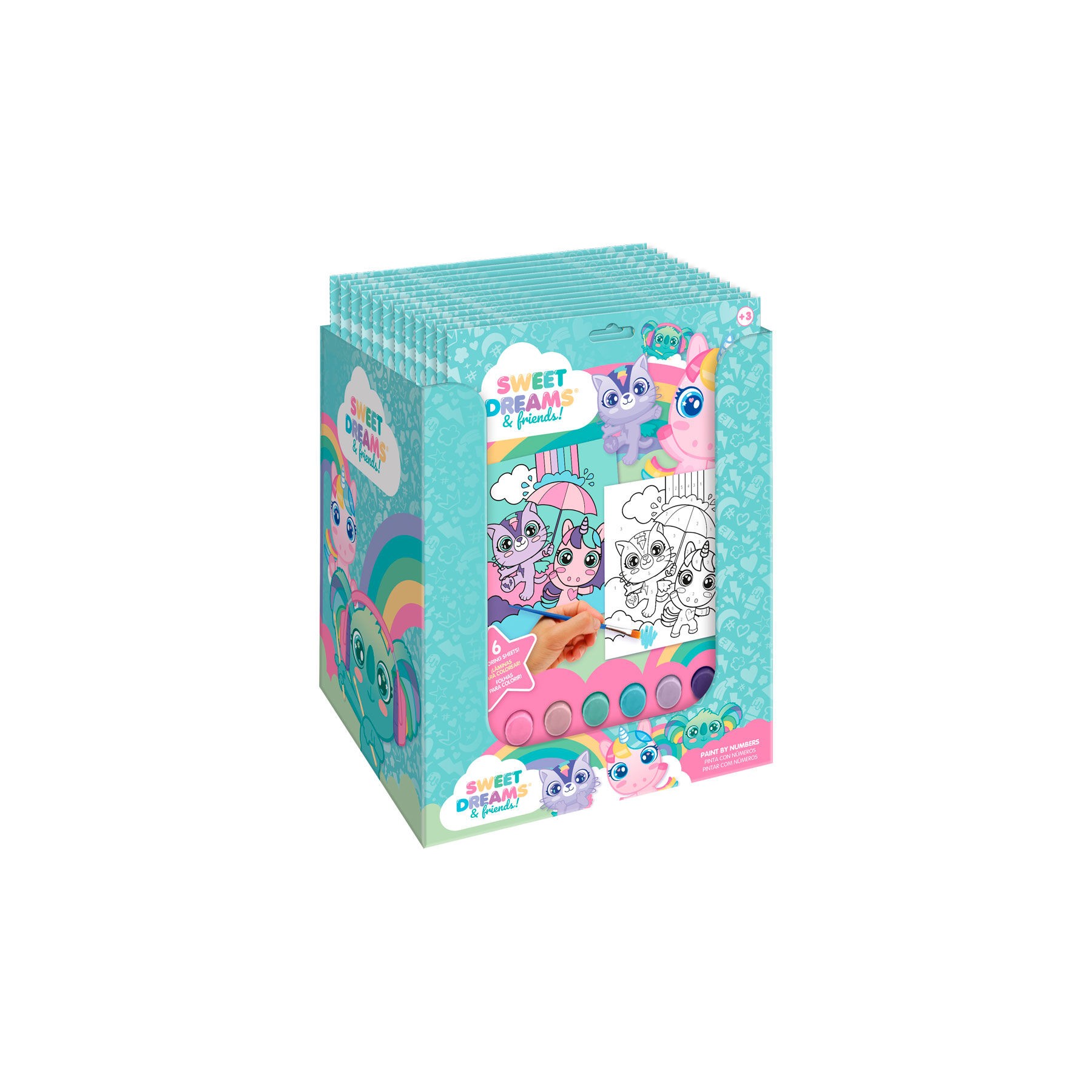 Set papeleria pinta con numeros Sweet Dreams surtido