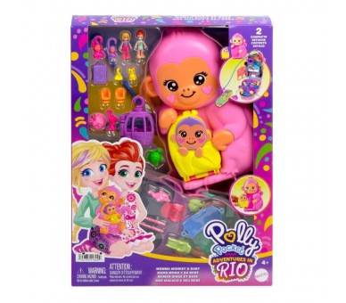 Cofre bolso Mama mono y bebe Polly Pocket