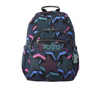 Mochila Lety Black Acuareles 44cm