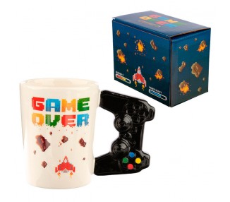 Taza asa 3D Mando Videojuego Pixel Game Over