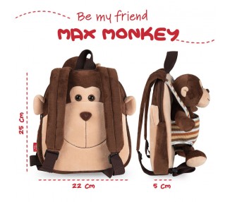 Mochila reversible + peluche Mono Max 25cm