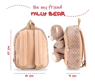 Mochila + peluche Oso Milly 26cm