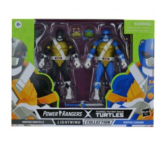 Blister figuras Donatello + Leonardo Power Tortugas Ninja Rangers 15cm