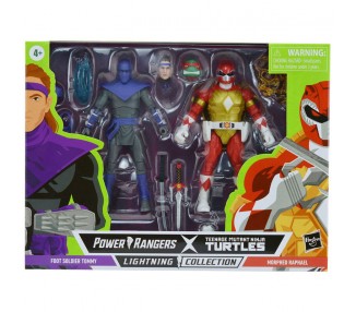 Blister figuras Raphael + Foot Soldier Tommy Tortugas Ninja Power Rangers 15cm