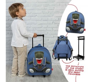 Trolley + peluche Dinosaurio Rex 38cm