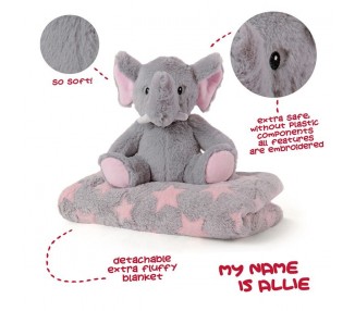 Peluche + Manta suave Elefante Allie 22cm
