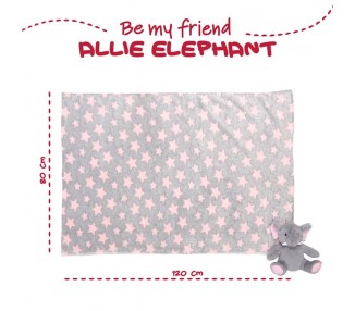 Peluche + Manta suave Elefante Allie 22cm