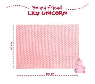 Peluche + Manta suave Unicornio Lily 22cm