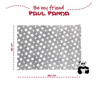 Peluche + Manta suave Oso Panda 22cm