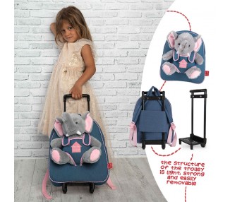 Trolley + peluche Elefante Allie 38cm