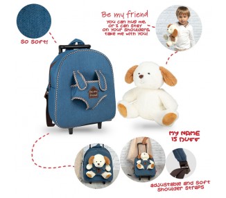 Trolley + peluche Perro Duff 38cm