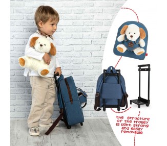 Trolley + peluche Perro Duff 38cm