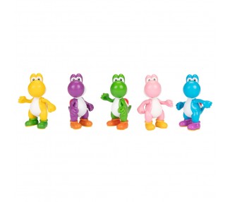 Blister 5 figuras Yoshi Super Mario Bros 6,5cm