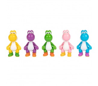Blister 5 figuras Yoshi Super Mario Bros 6,5cm