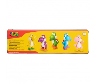 Blister 5 figuras Yoshi Super Mario Bros 6,5cm