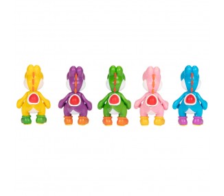 Blister 5 figuras Yoshi Super Mario Bros 6,5cm