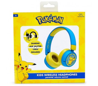 Auriculares inalambricos infantiles Pikachu Pokemon