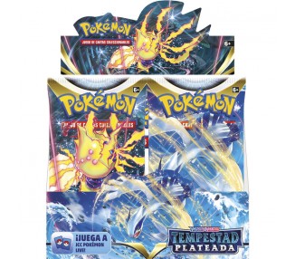 Expositor 36 Sobres Cartas Coleccionables Tempestad Plateada Espada y Escudo Pokemon español