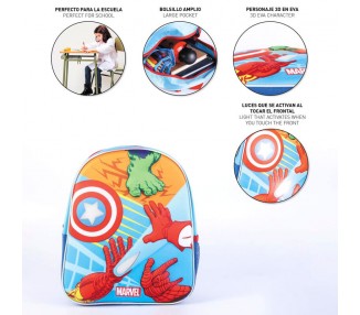 Mochila 3D luces Los Vengadores Avengers Marvel 31cm