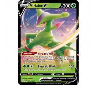 Blister juego cartas coleccinables Virizion VStar Pokemon ingles