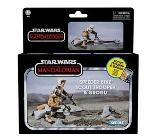 Figura Speeder Bike Scout Trooper & Grogu the Mandalorian Star Wars 9cm