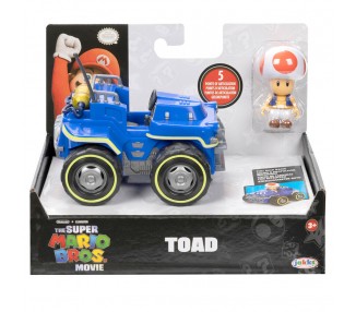 Vehiculo + figura Super Mario Bros La Pelicula Mario Kart 6cm surtido