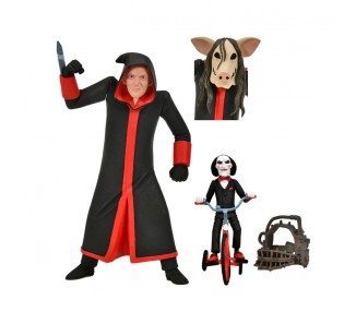 Figuras Jigsaw Killer & Billy the Puppet Tricycle Saw Toony Terrors 15cm