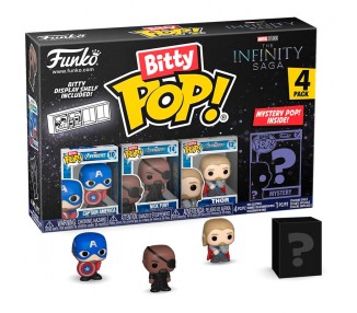Blister 4 figuras Bitty POP Marvel The Infinity Saga Capitan America