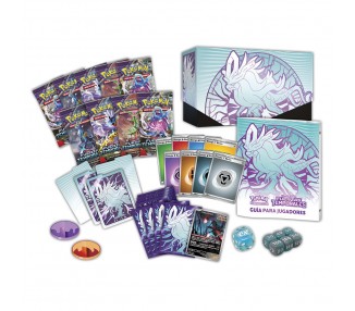 Estuche surtido juego cartas coleccionables Elite Fuerzas Temporales Escarlata y Purpura Pokemon español