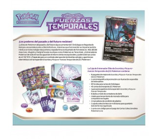 Estuche surtido juego cartas coleccionables Elite Fuerzas Temporales Escarlata y Purpura Pokemon español