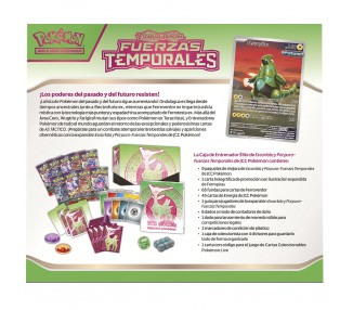 Estuche surtido juego cartas coleccionables Elite Fuerzas Temporales Escarlata y Purpura Pokemon español