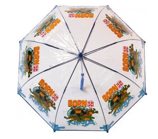 Paraguas manual burbuja transparente Tortugas Ninja 48cm