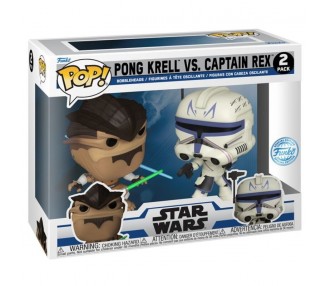 Blister 2 figuras POP Star Wars The Clone Wars Duels Pong Krell & Captain Rex Exclusive