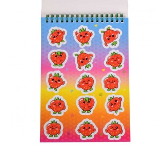 Libreta + pegatinas perfumadas frutas