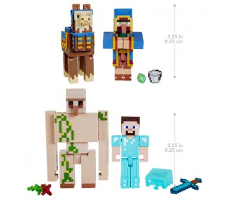 Blister 2 figuras Minecraft 8cm surtido