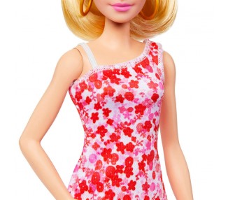 Muñeca Fashionista Vestido Rosa Flores surtido